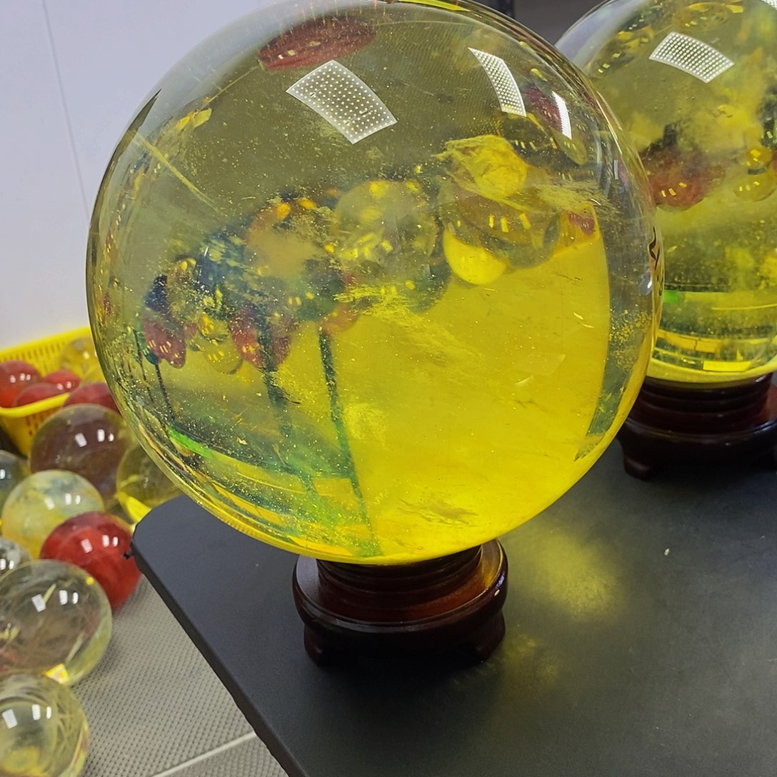 *****石材21.8厘米黄水摆件