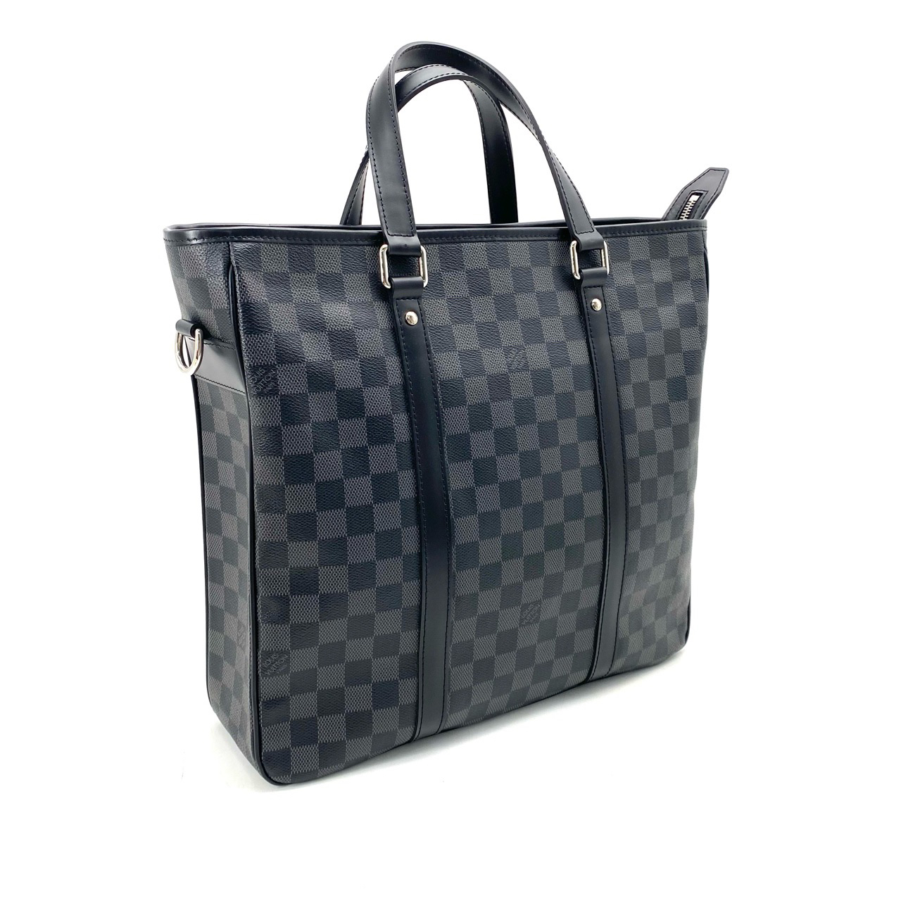 95新 LouisVuitton/路易威登 黑棋盘格小号托特包 尺寸35/33 休闲