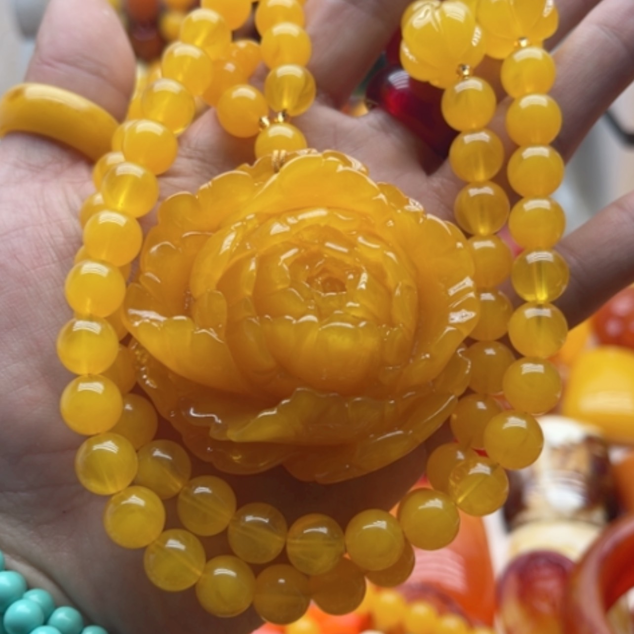 【闪购商品】蜜蜡项链未镶嵌蜜蜡项链花