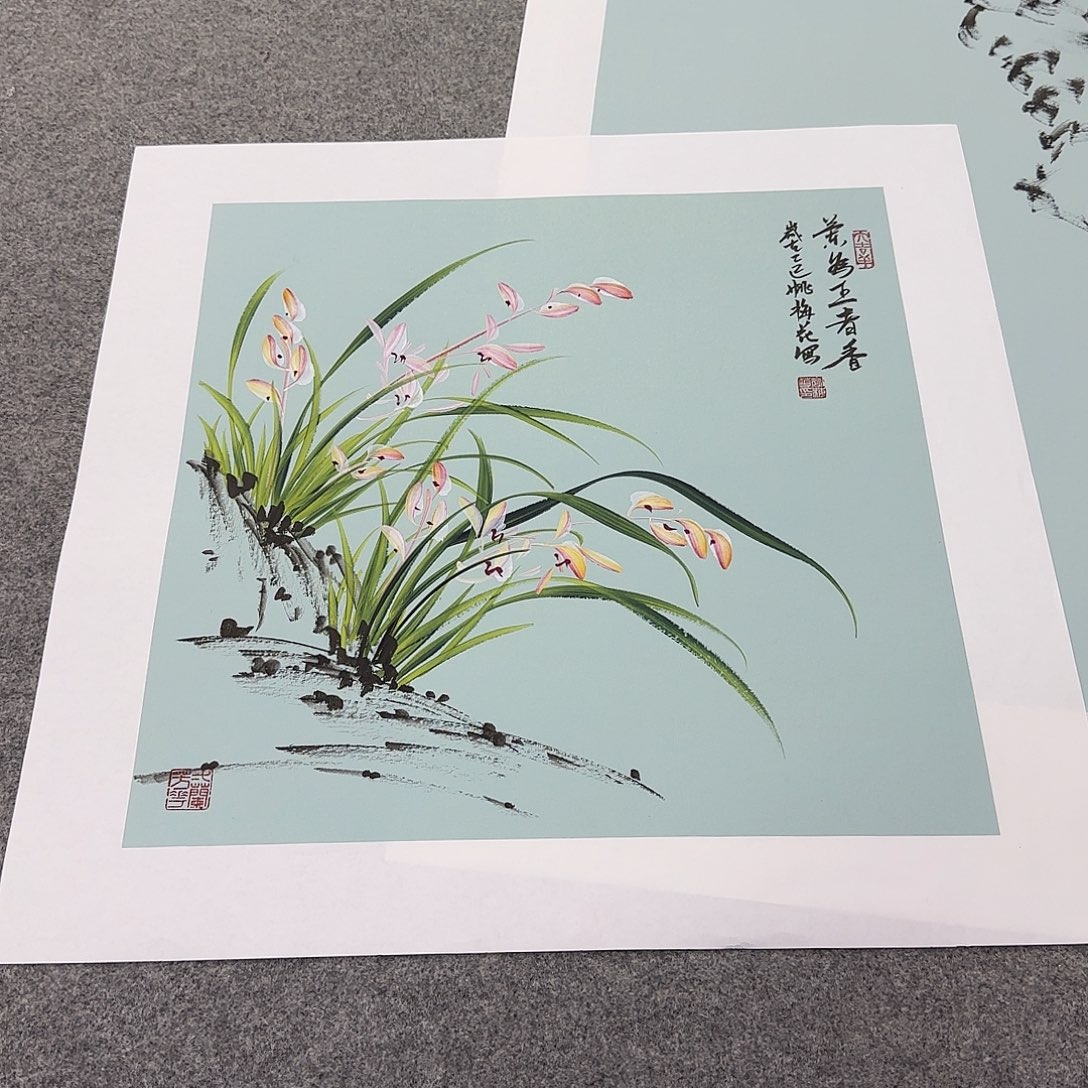 国画国画立体兰花作品