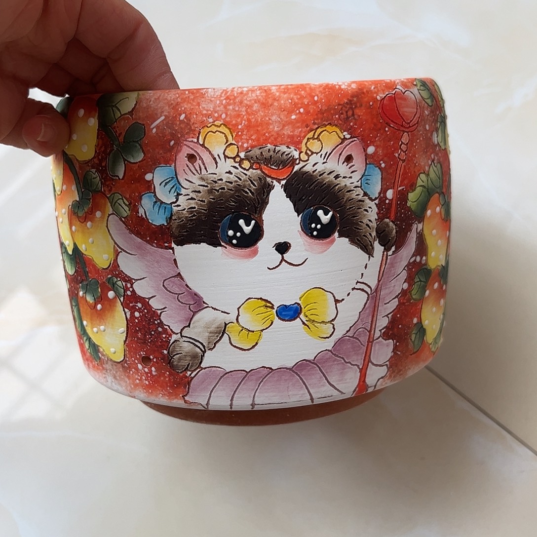 我***鱼景德镇炫彩手绘口14.5