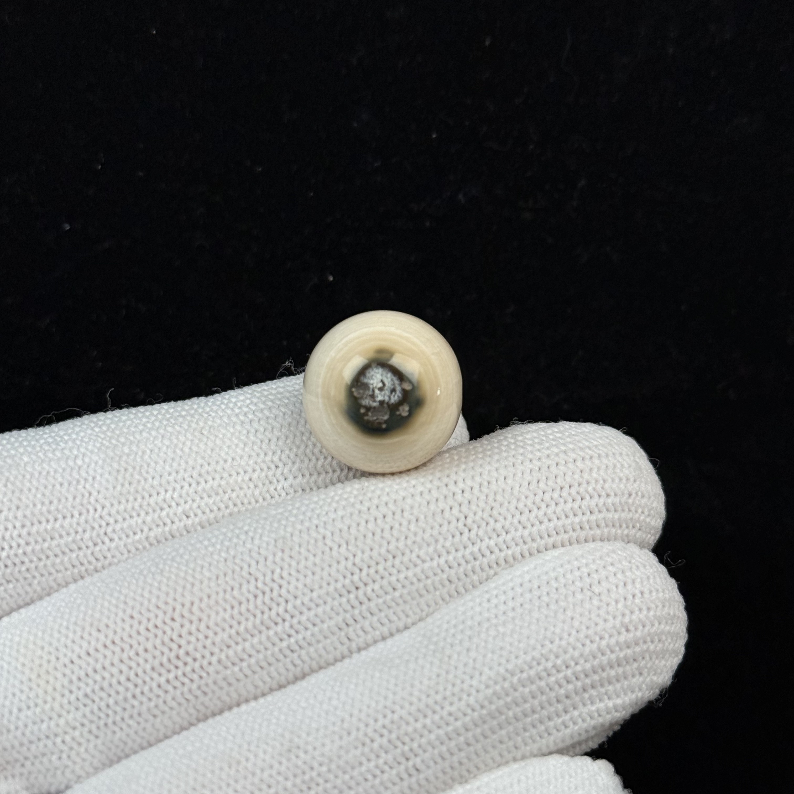 K32-25天然猛犸牙 蓝眼睛圆珠 16.2mm一物一图假一罚十