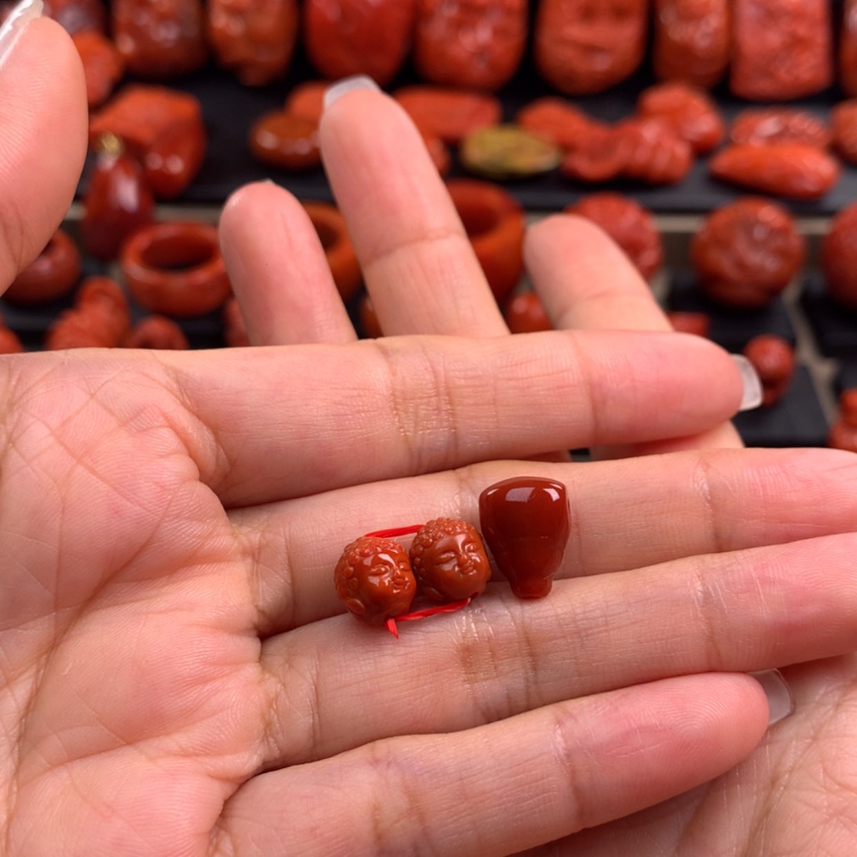 【闪购商品】南红玛瑙三通套装未镶嵌用****9