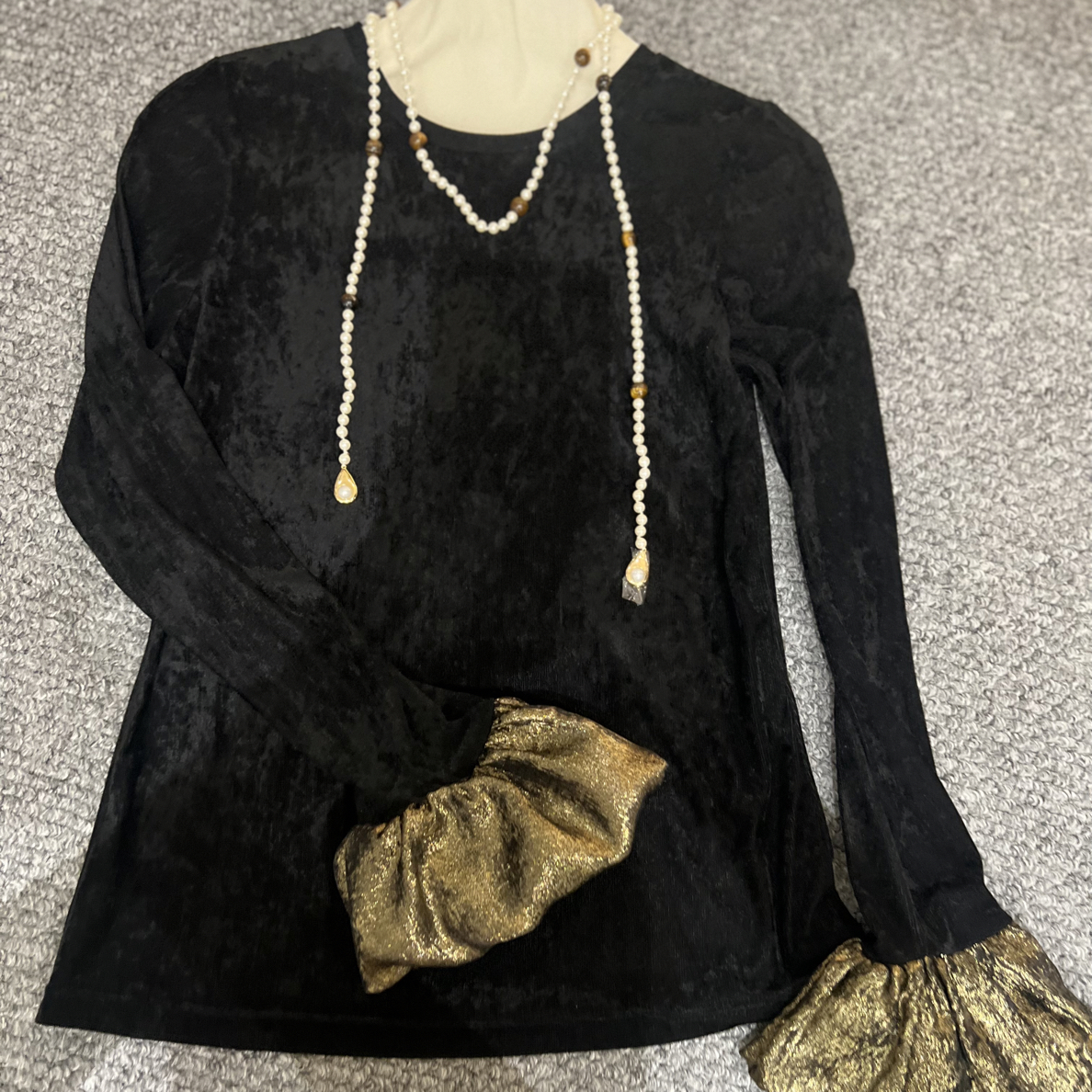 新中式国风修身显瘦气质百搭喇叭金丝袖口衬衣00148