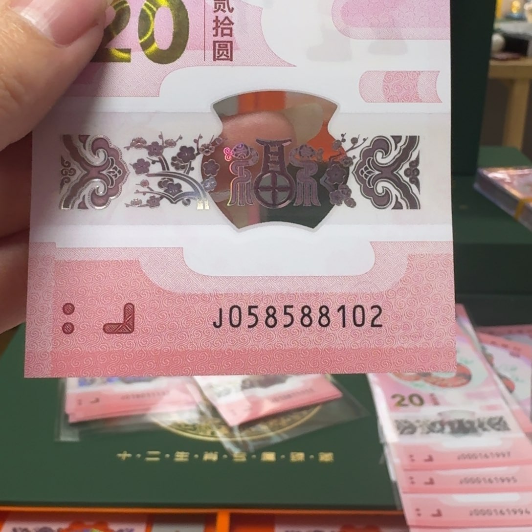 塑料蛇年纪念钞J058588102