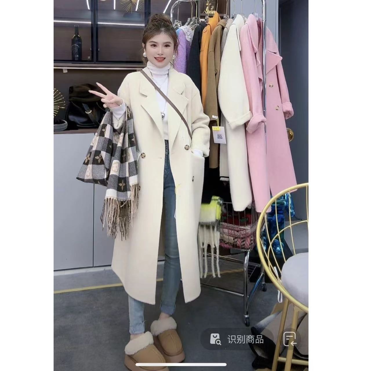 《月月专享》法式慵懒风气质显瘦轻奢百搭羊毛大衣JBP-A0010