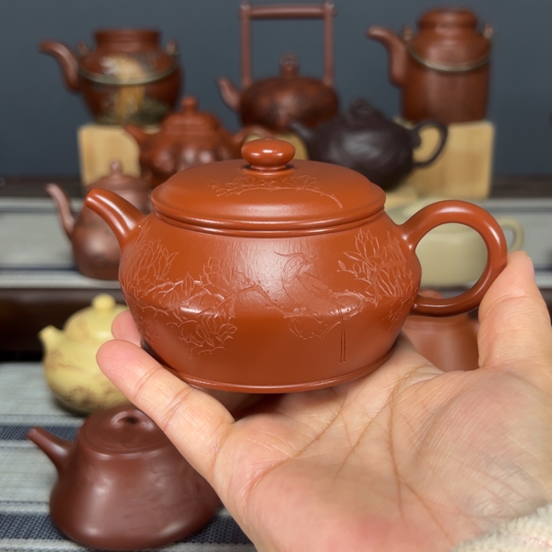 茶壶紫砂郑*花曼殊朱泥