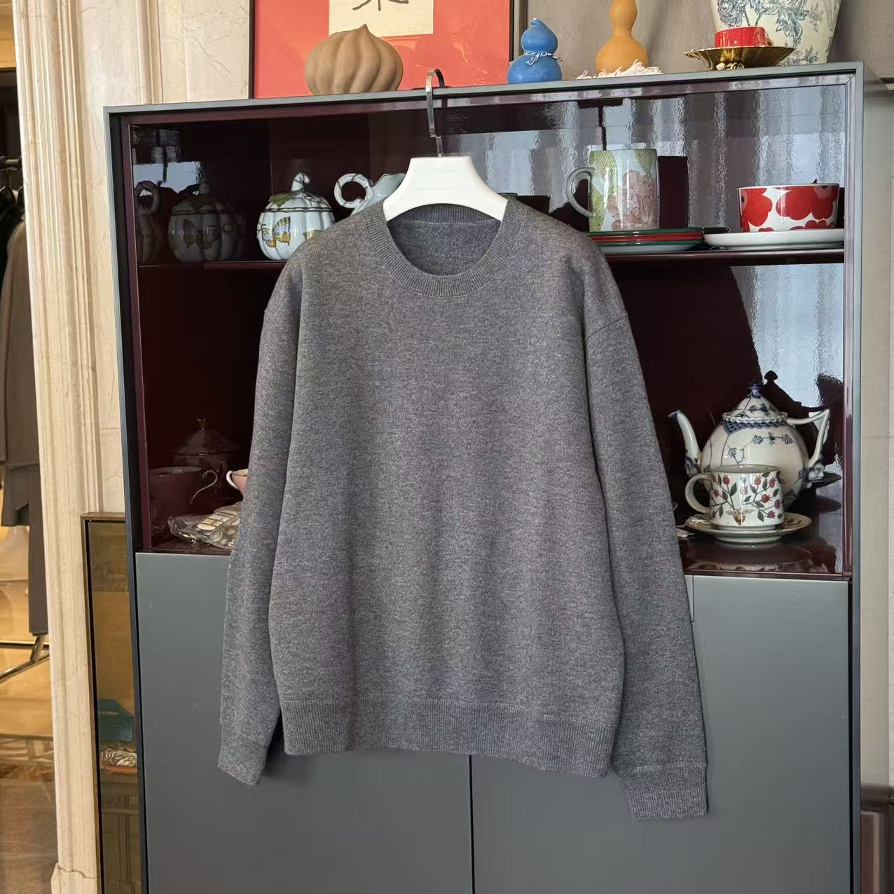 MYL 2025秋冬新品70羊毛30羊绒针织衫圆领长袖休闲宽松套头针织