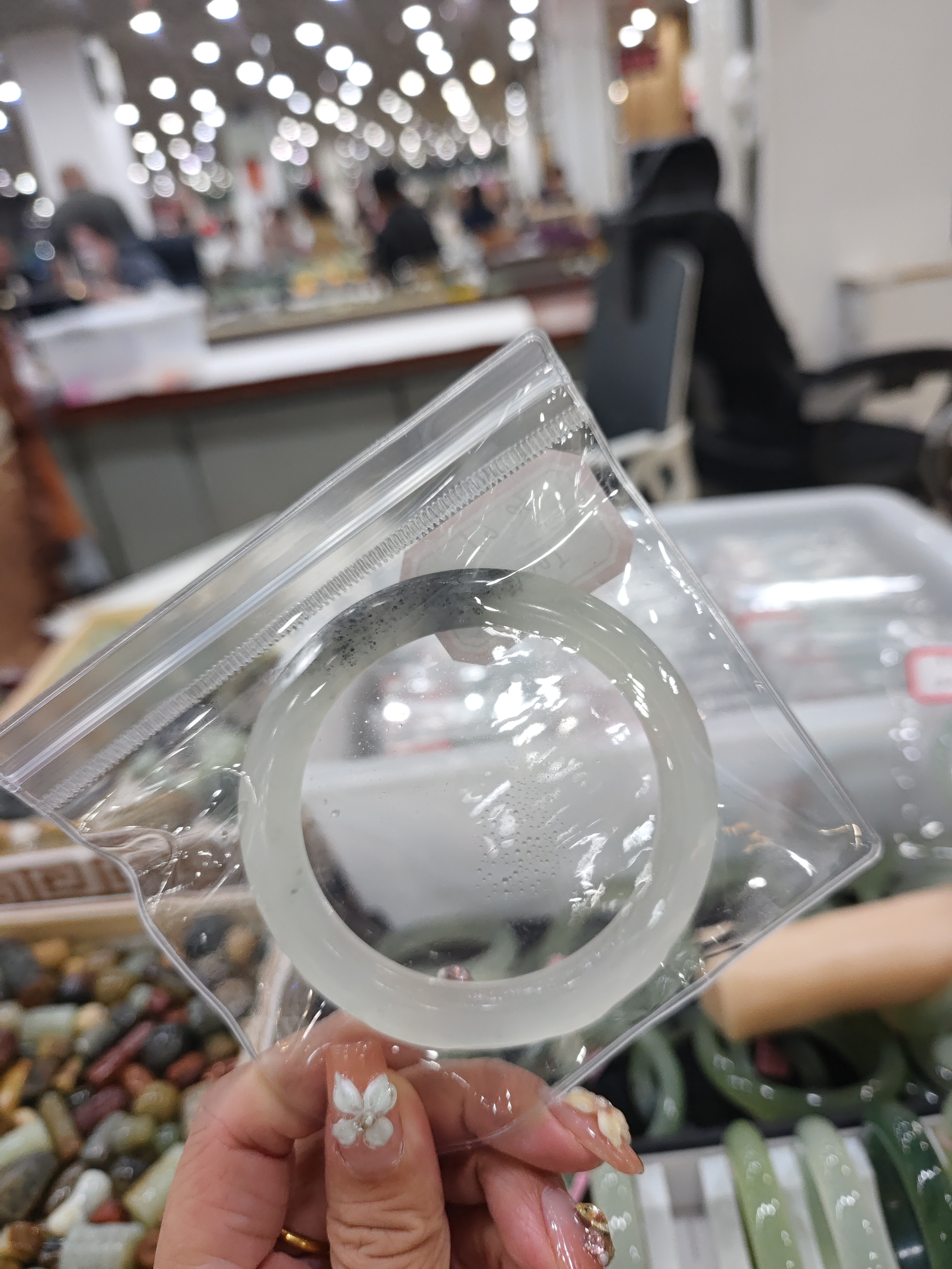 天然岫玉水墨手镯61+