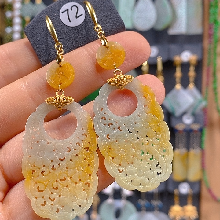 翡翠未镶嵌耳饰翡翠