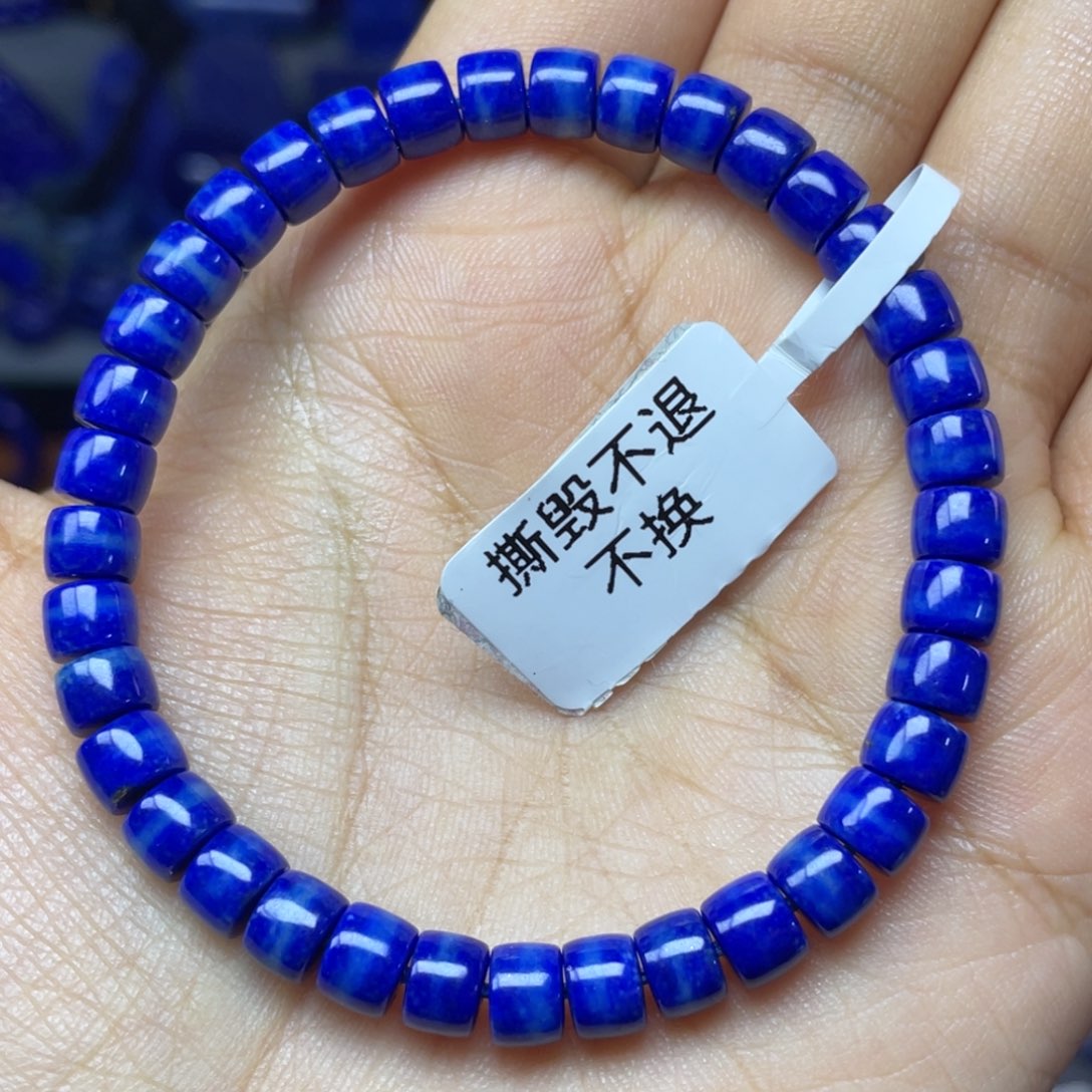 青金石未镶嵌6×4mm直切手串