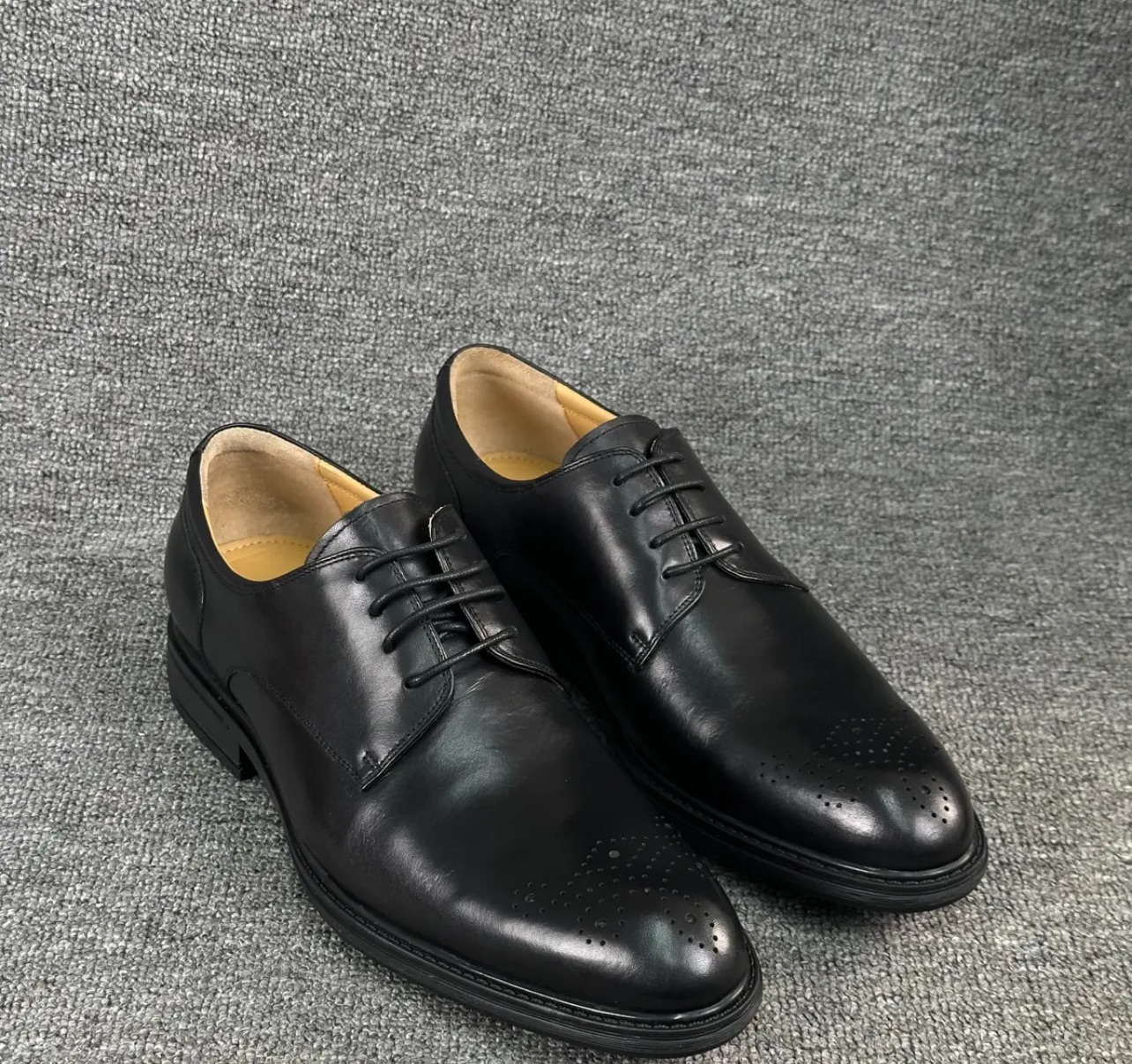 真皮鞋尖头男士商务正装休闲真皮鞋英伦潮韩版布洛克内增高男鞋