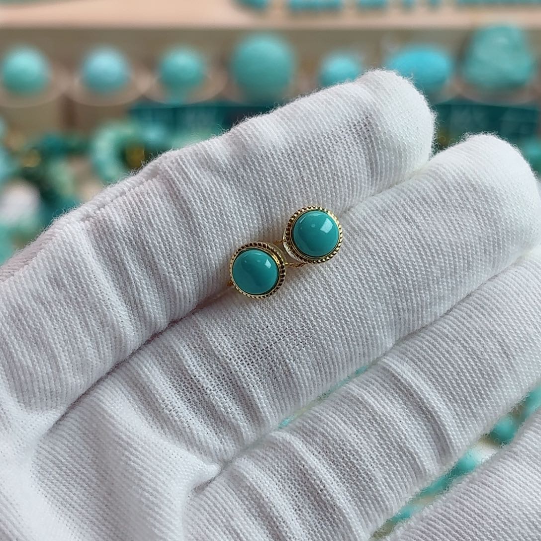 绿松石18K金镶嵌珠宝奇石