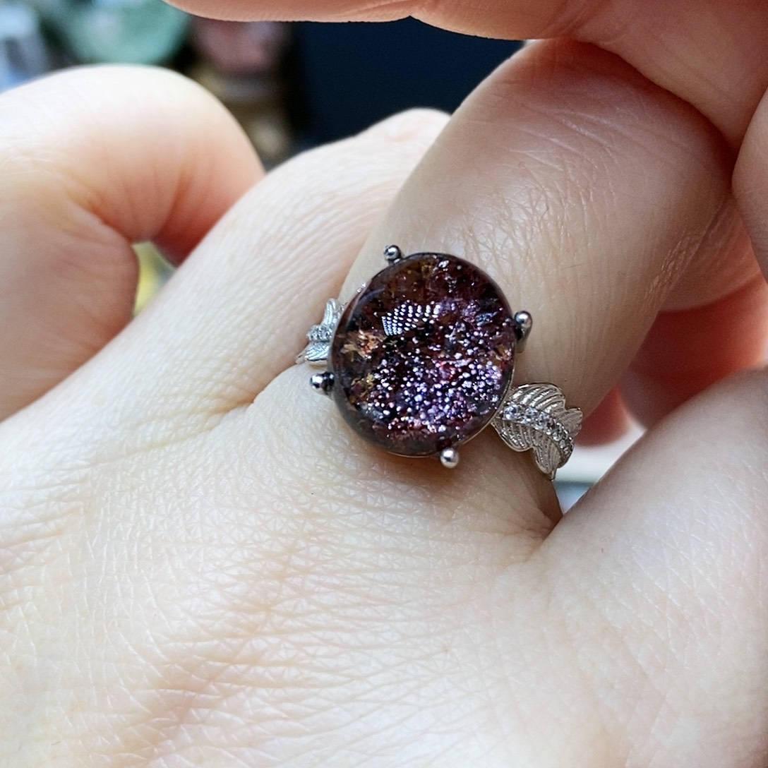 水晶戒指银S925镶嵌果*呀