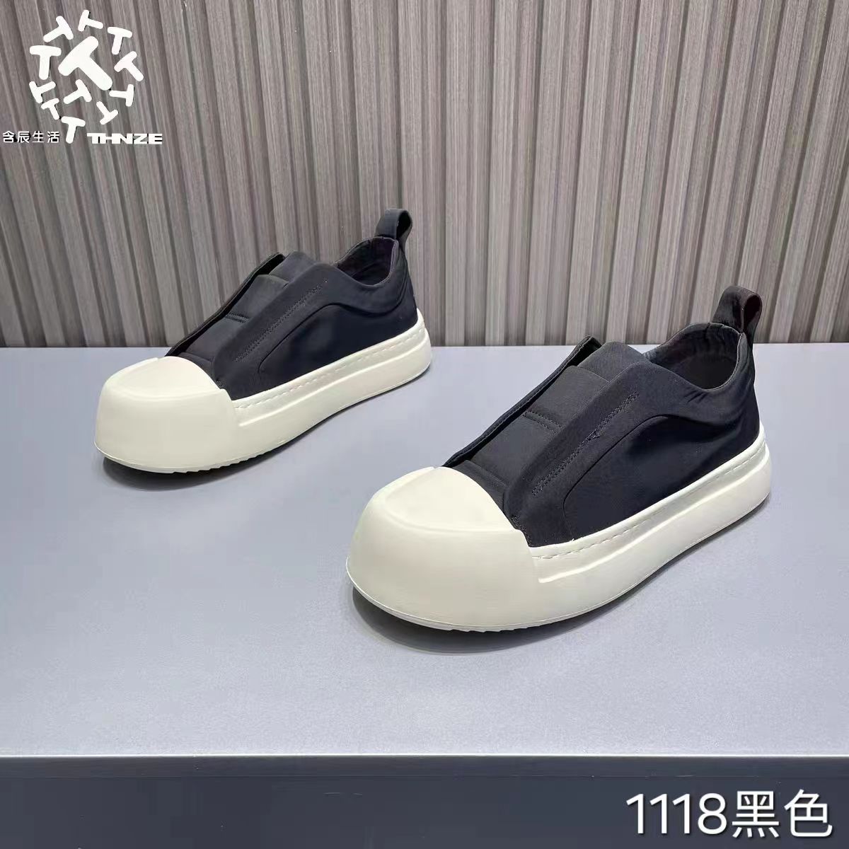 透气一脚蹬懒人鞋板鞋休闲板鞋单鞋软底帆布鞋厚底休闲低帮