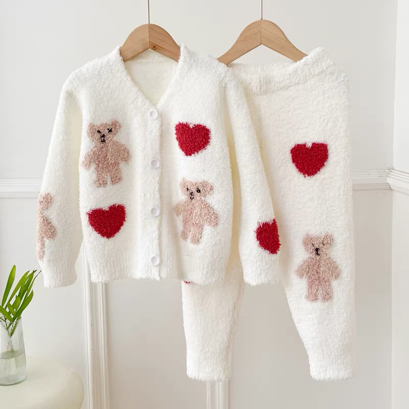 「直播可拍」儿童半边绒套装单件