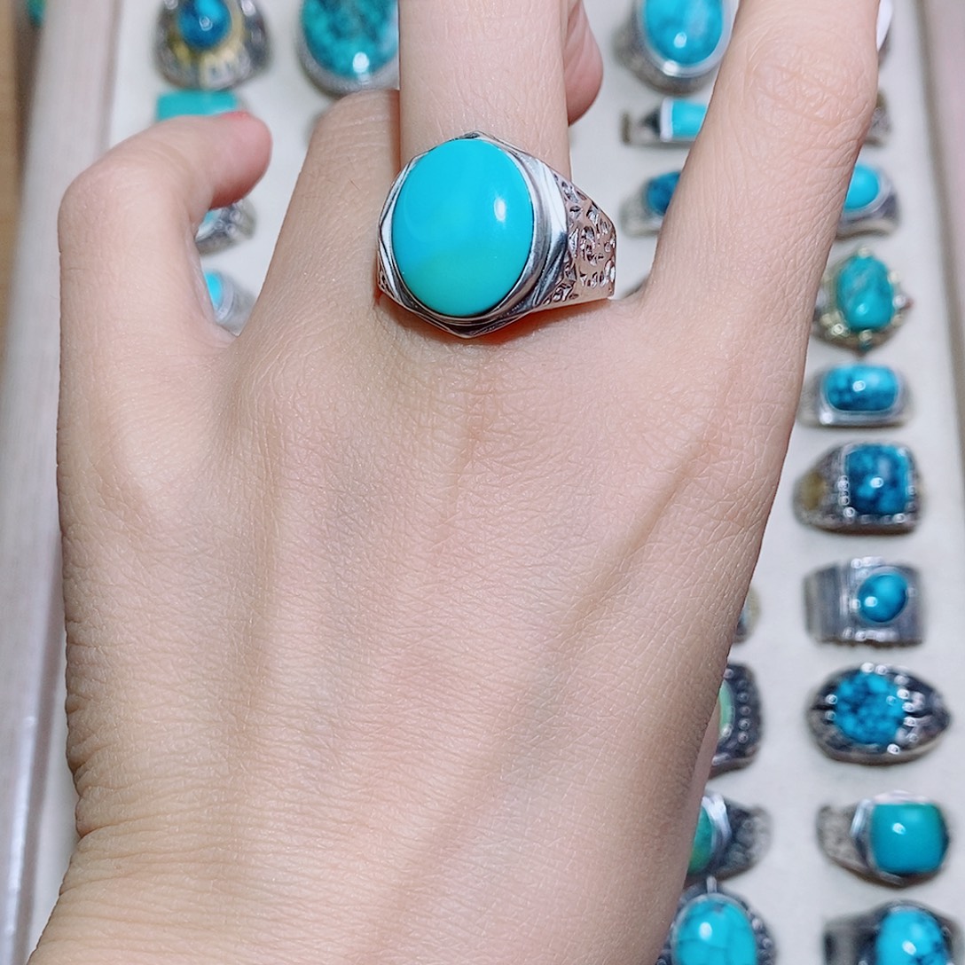 红***蛋绿松石银S925镶嵌挂件