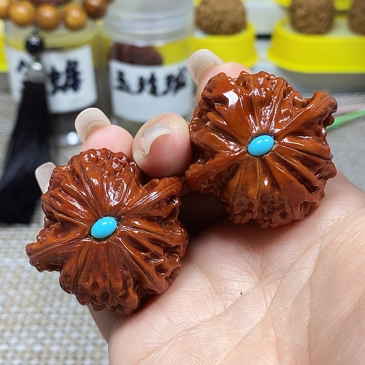 文玩核桃把件磨盘