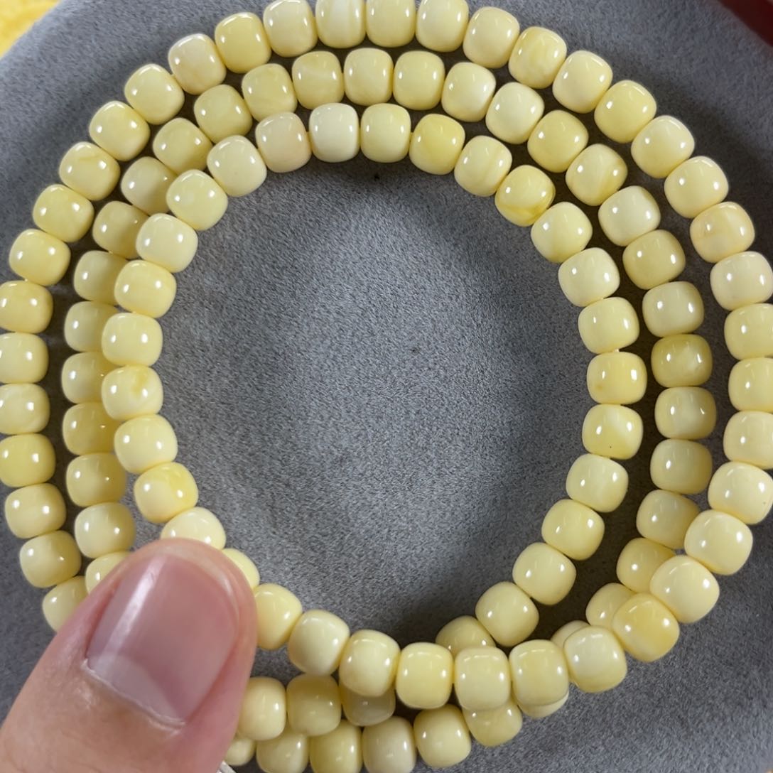 蜜蜡颈饰未镶嵌奶白满蜡