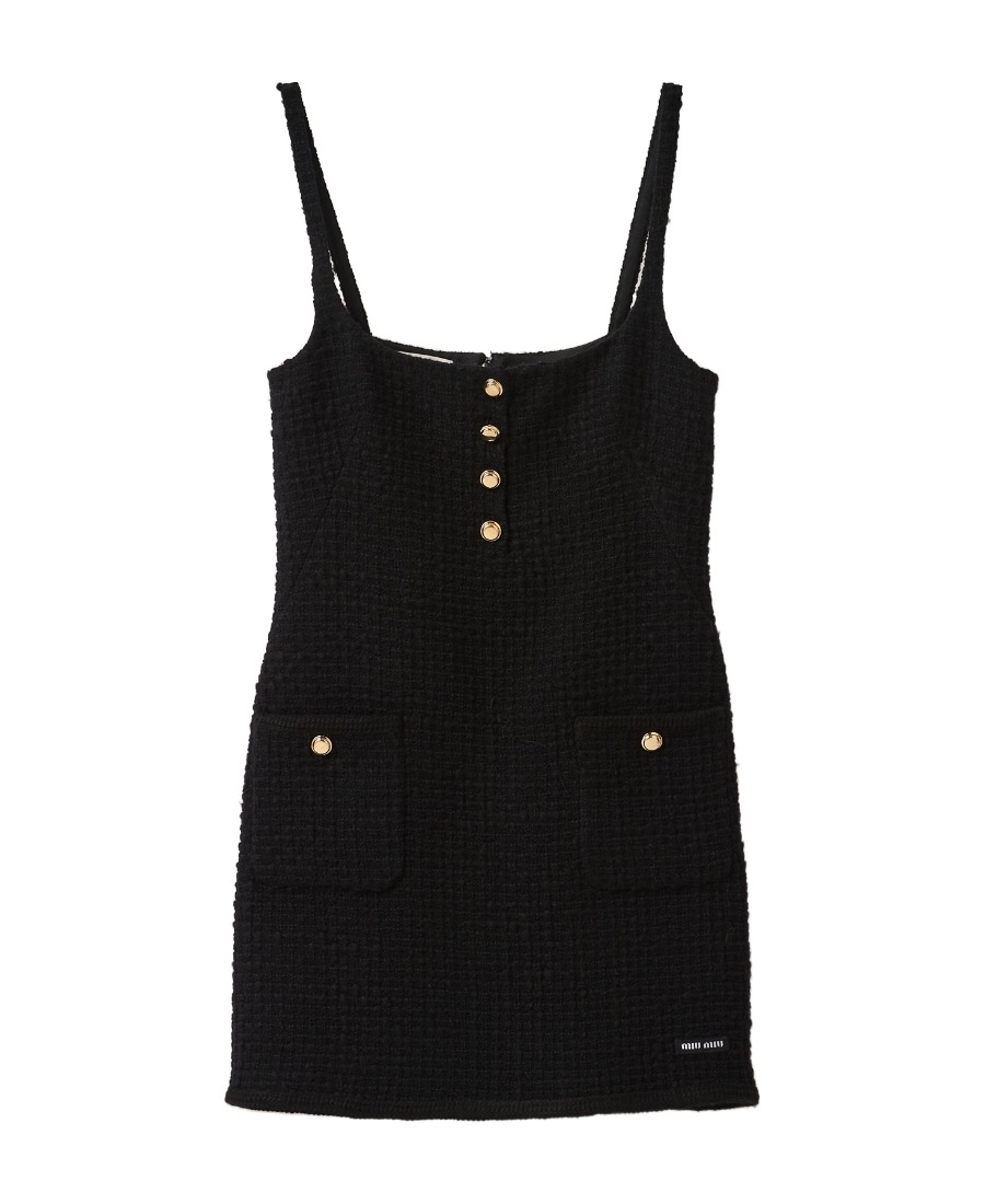 未使用 MIU MIU/缪缪 无袖花呢吊带连衣裙