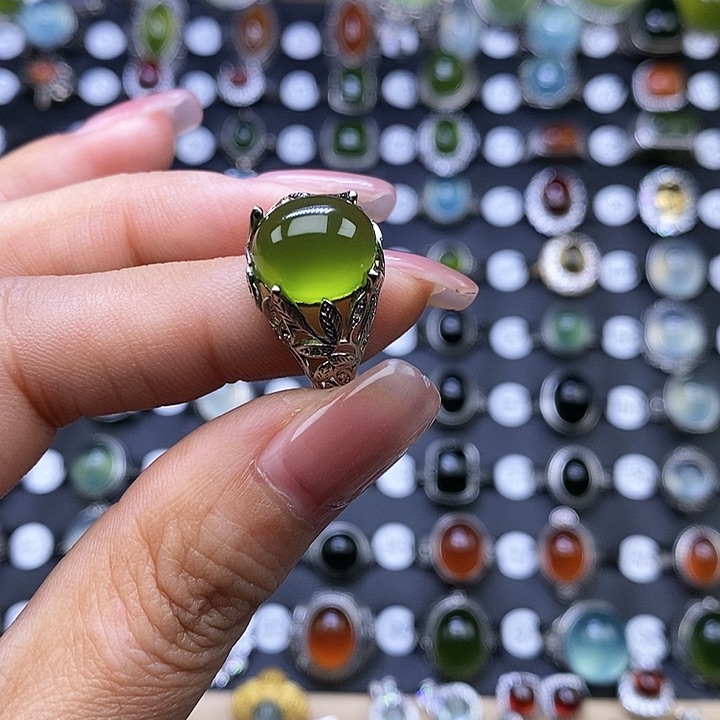 岫玉戒指银S925镶嵌曦