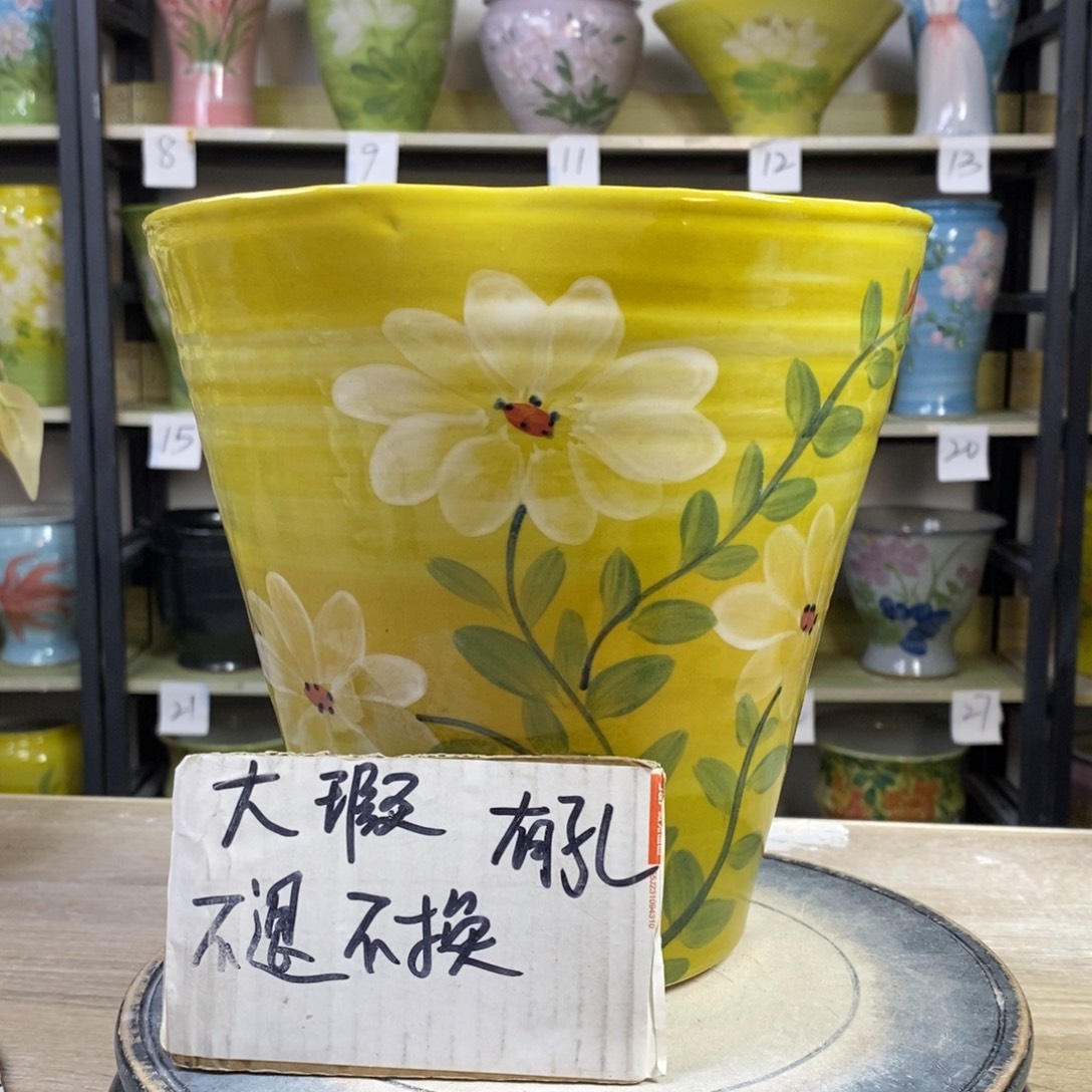 景德镇手工手绘陶瓷花盆