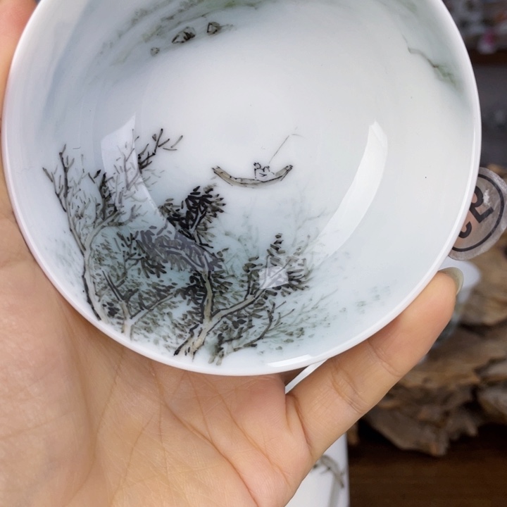杯主人杯手绘釉下彩