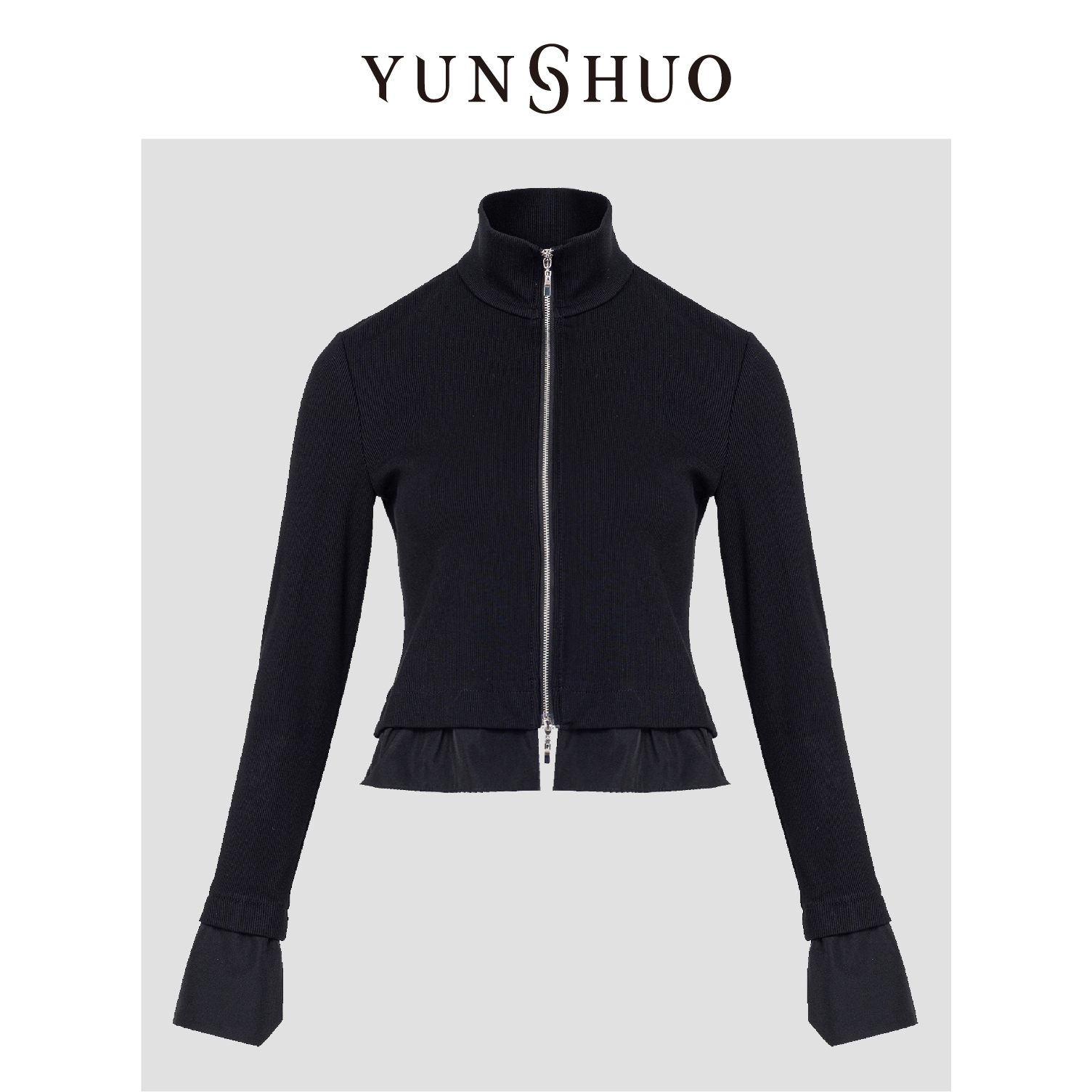 YUNSHUO允硕2024秋季新品时尚百搭拼接显瘦简约气质外套455427