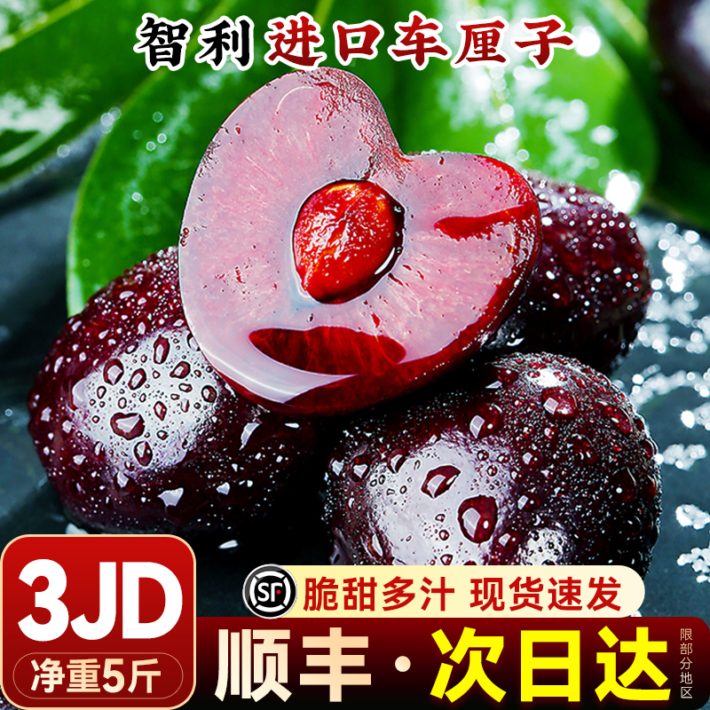 智利车厘子新鲜水果5斤桑提娜礼盒内附果径卡顺丰空运进口3j樱桃