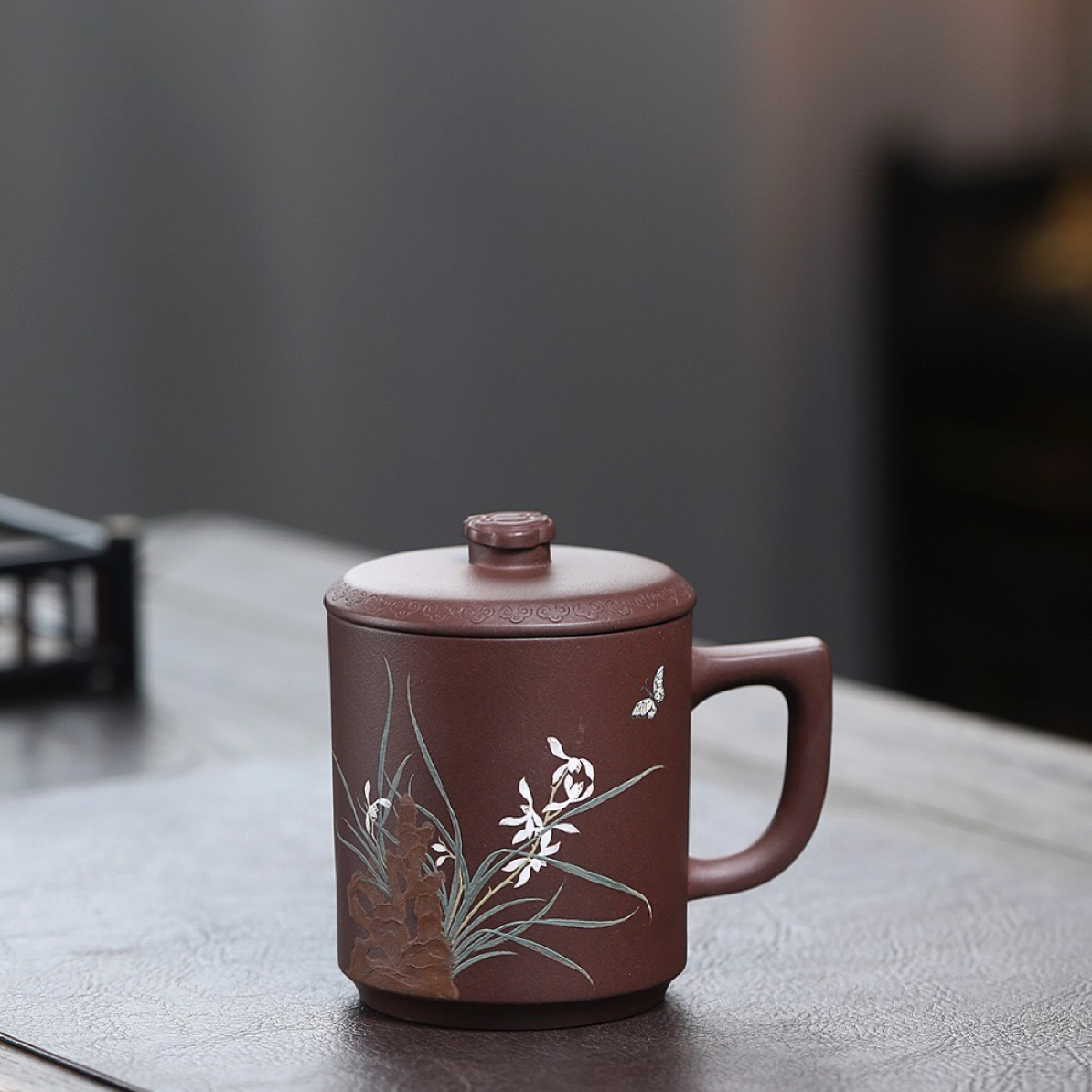 原矿紫泥盖杯，480cc