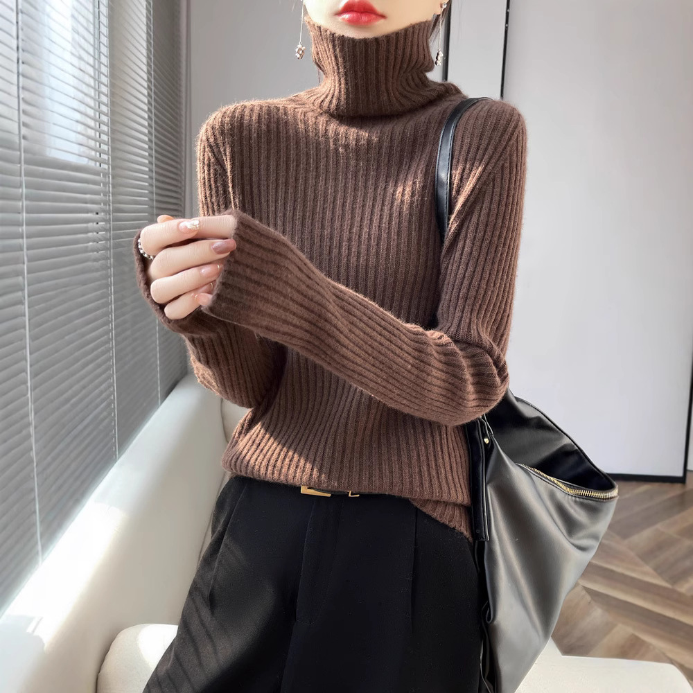 百搭时尚洋气显瘦韩版设计感上衣秋冬针织衫女装毛衣+加厚女士秋