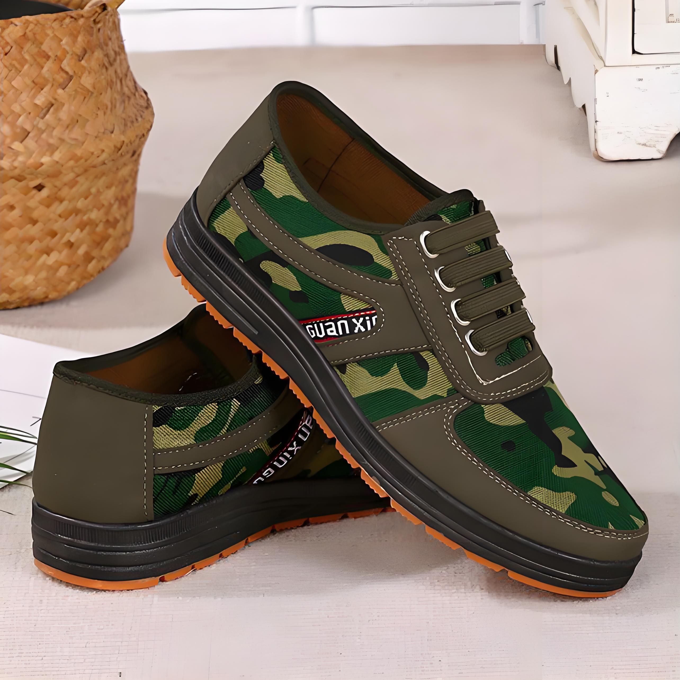 春秋新款迷彩男女同款健步鞋透气轻便防滑单鞋休闲运动户外工作鞋