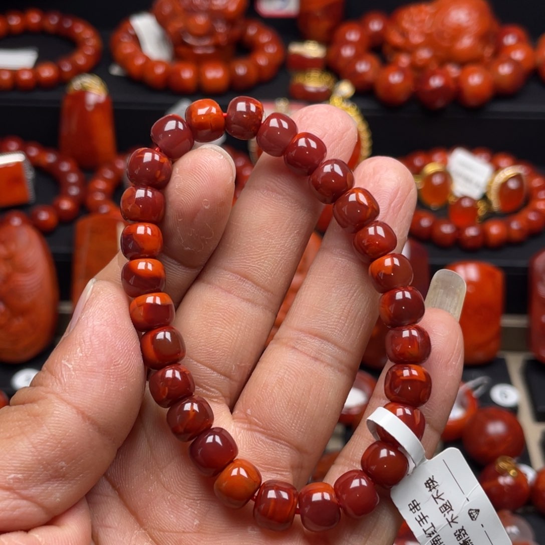 南红玛瑙珠宝奇石未镶嵌单圈8