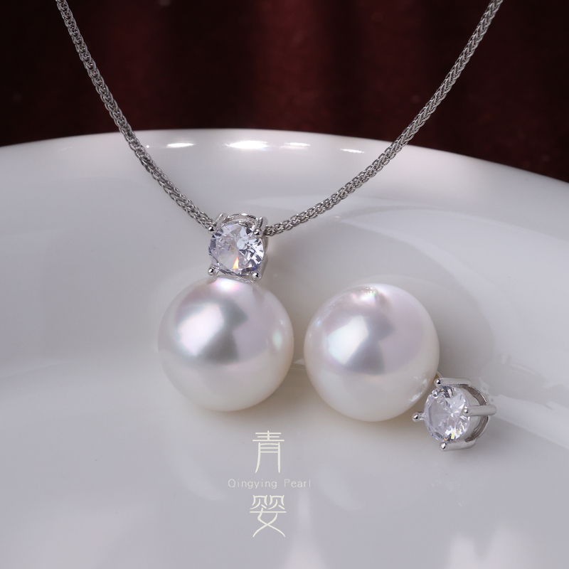 海水澳白珍珠吊坠12-13mmS925银镶时尚经典王妃款吊坠多样性发一