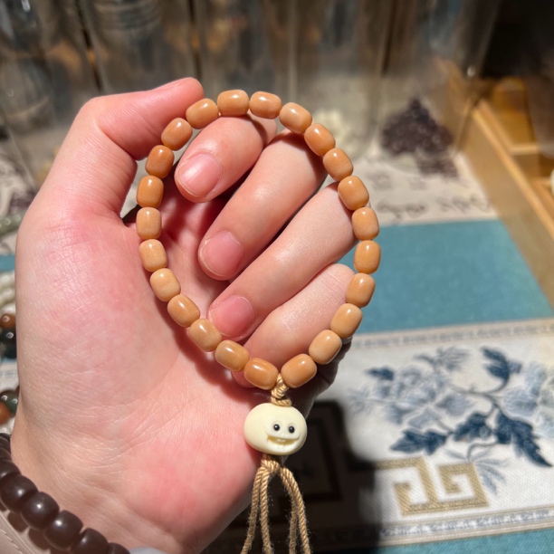 萌开心 菩提根单圈手持文玩菩提胶囊珠设计小短持