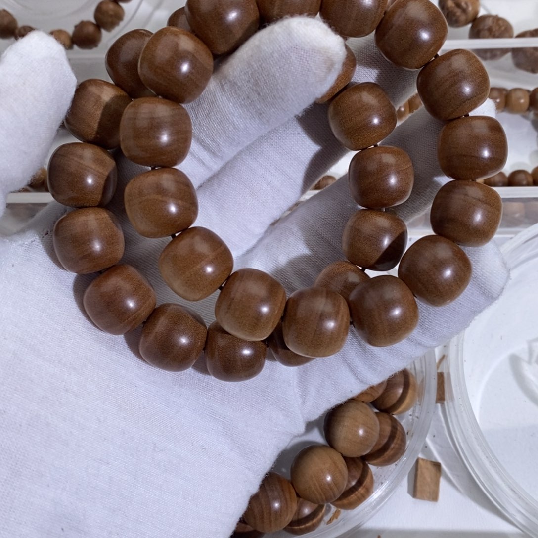 檀香木手串/手链1415雕花料横纹黑肉树心二挡福利