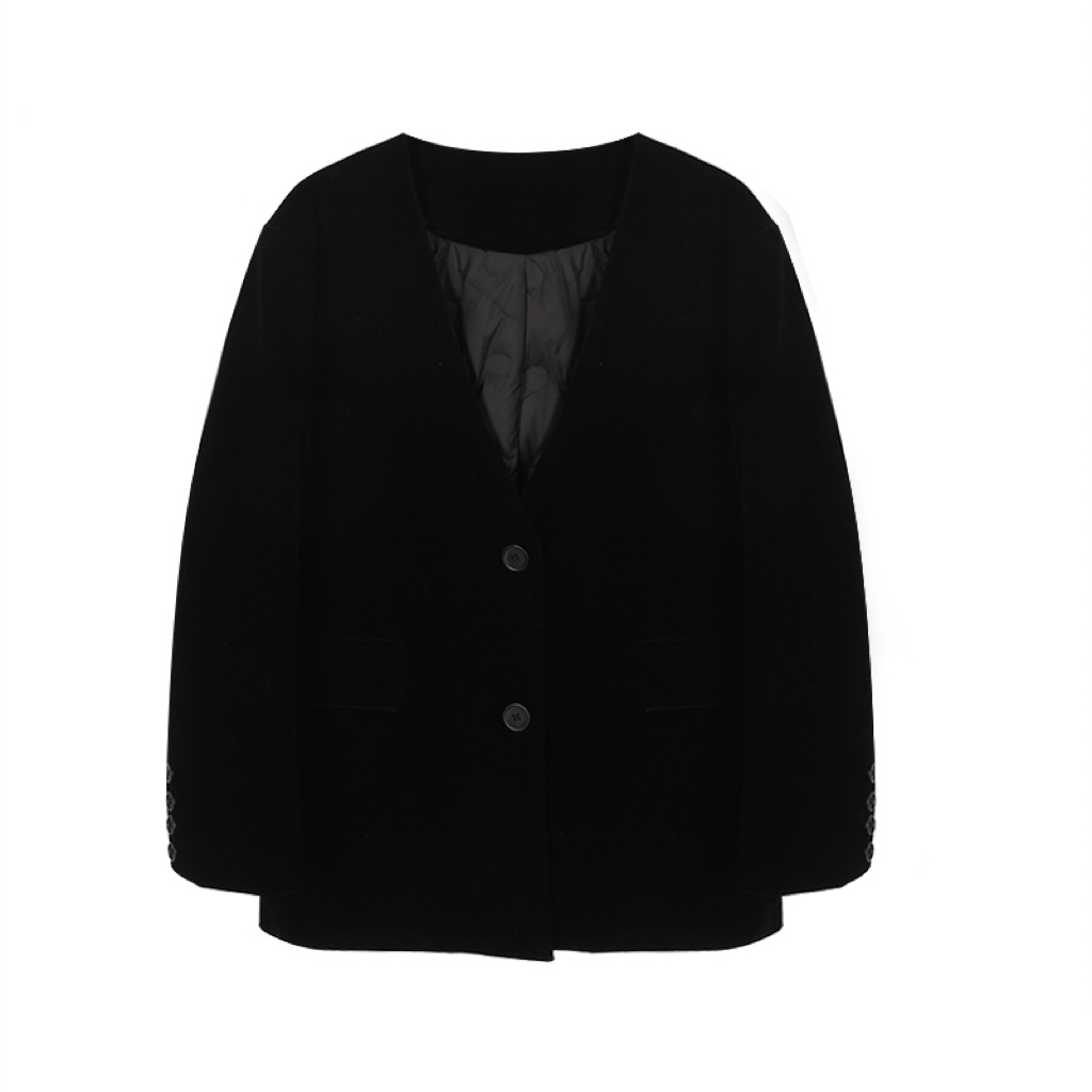 大璐●羽绒服Q3WT4061A针织时尚休闲黑色毛呢秋冬