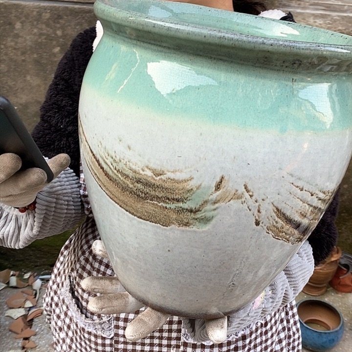 紫砂花盆瑕疵口27高30