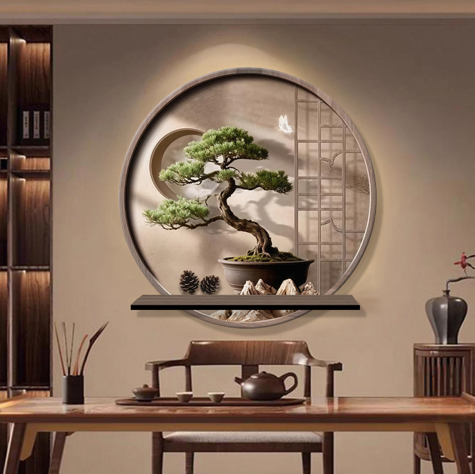 D250美学茶室布置装饰画茶台挂画高级感书房茶桌禅意挂饰捡漏1