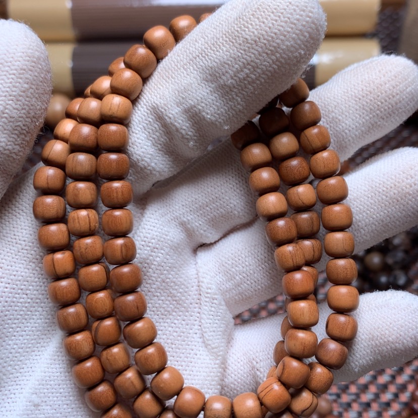 【闪购商品】檀香木手串/手链6*7*108顺纹微瑕处理价