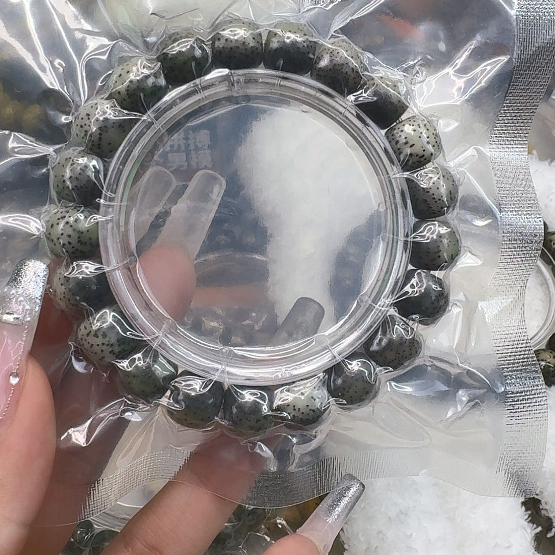 星月菩提手串45高端黑灰星月菩提11桶单圈