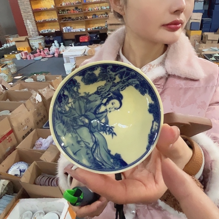 瓷其他景德镇高温瓷斗笠杯