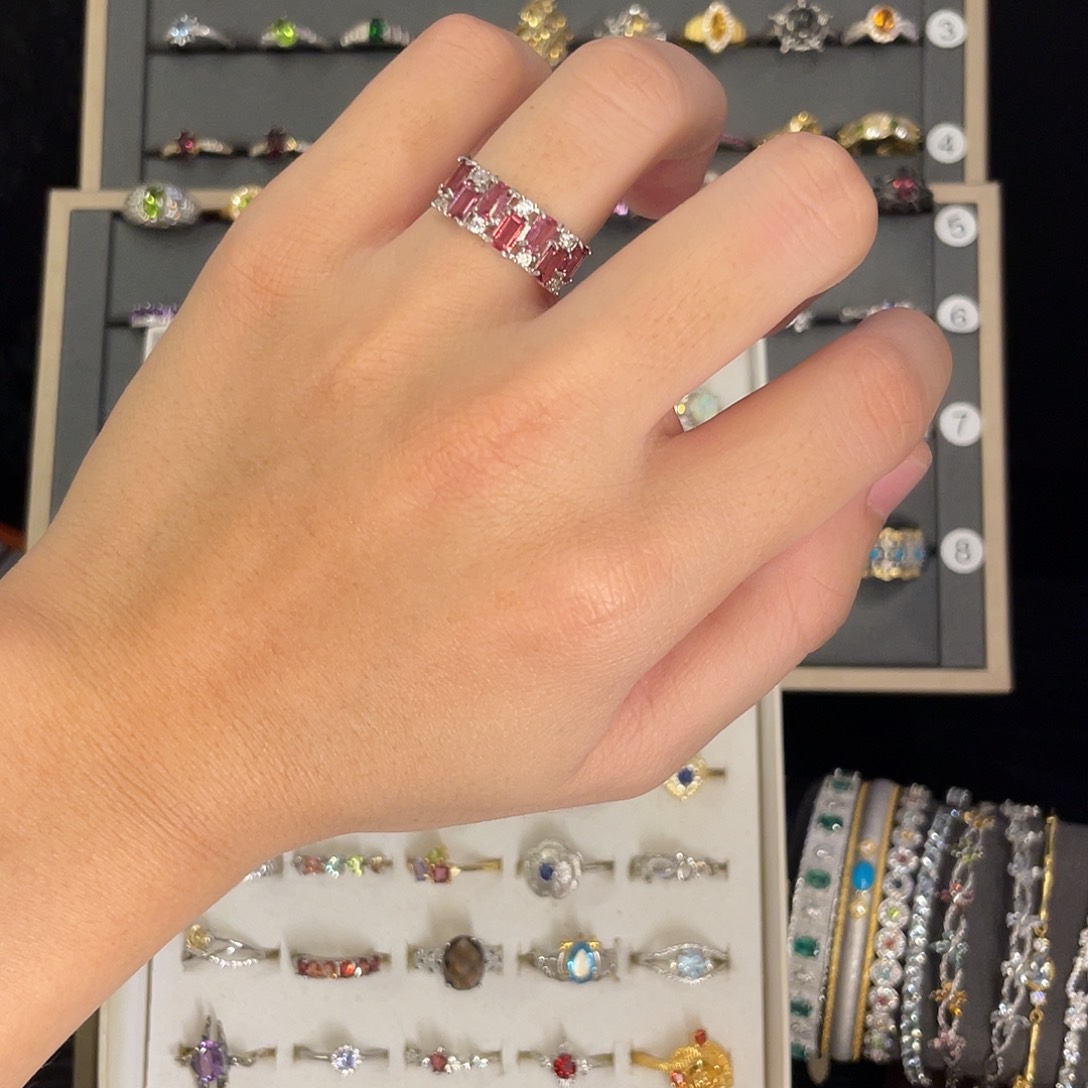 K***s石榴石戒指银S925镶嵌拍两份