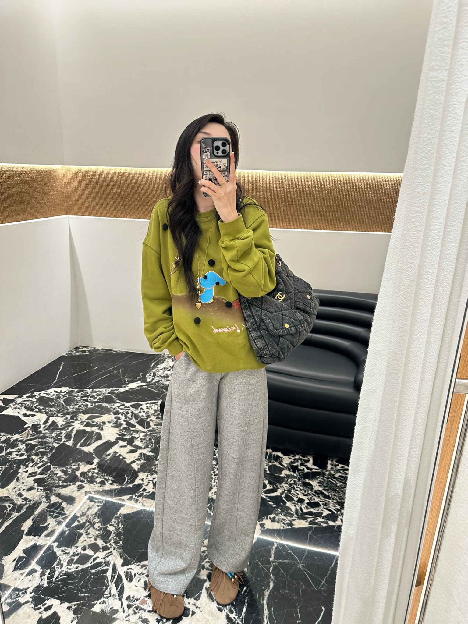 ANNENONO 设计师品牌 小众新款 休闲慵懒松紧腰直筒裤 