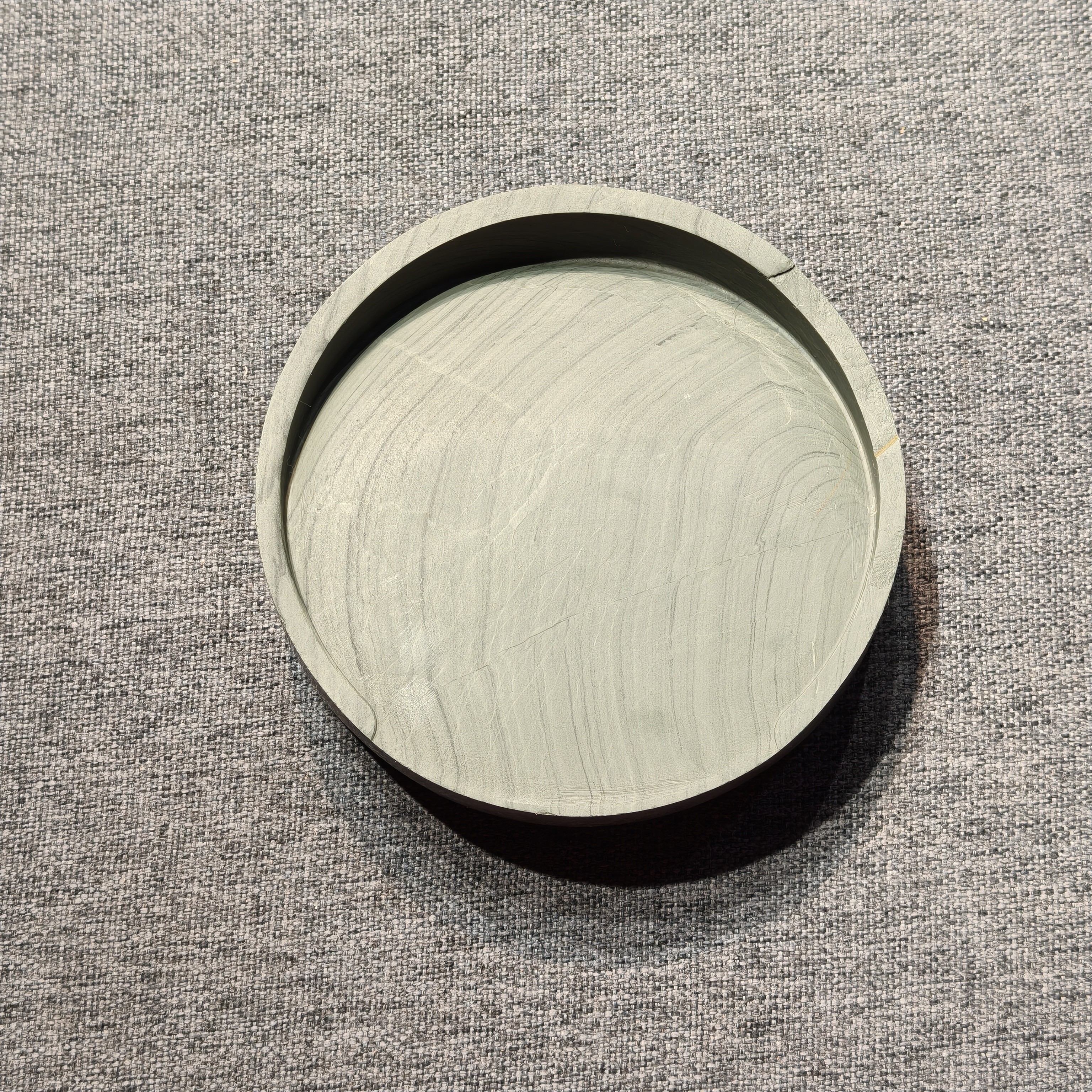 老坑洮砚，老坑鸭头绿双面马蹄淌池砚，尺寸10.5*10.5*2.4厘米