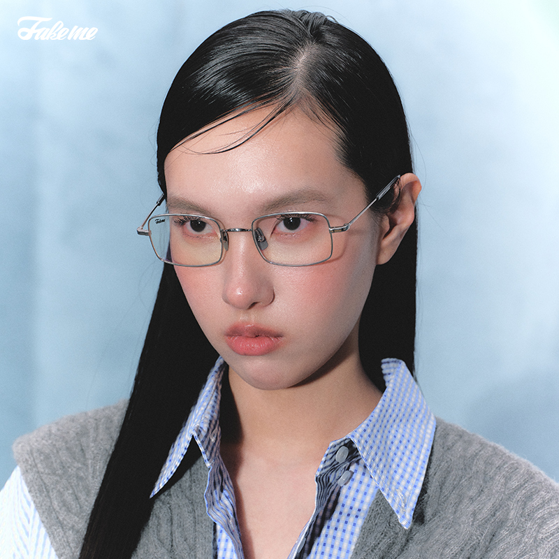 Fakeme （达人专属）金宝罗同款超轻β钛小方糖光学镜架方框复古-D