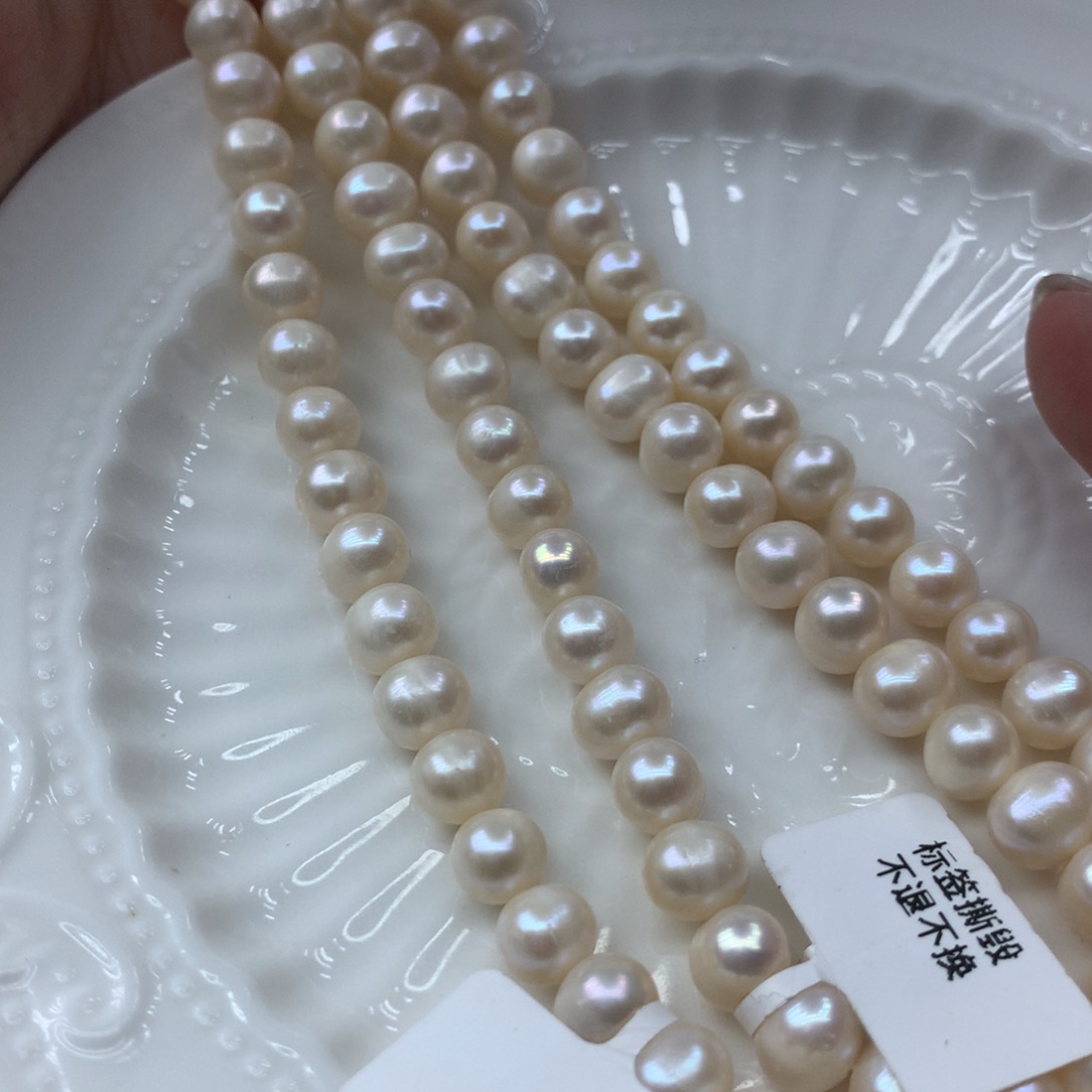淡水珍珠7-8未镶嵌x25项链