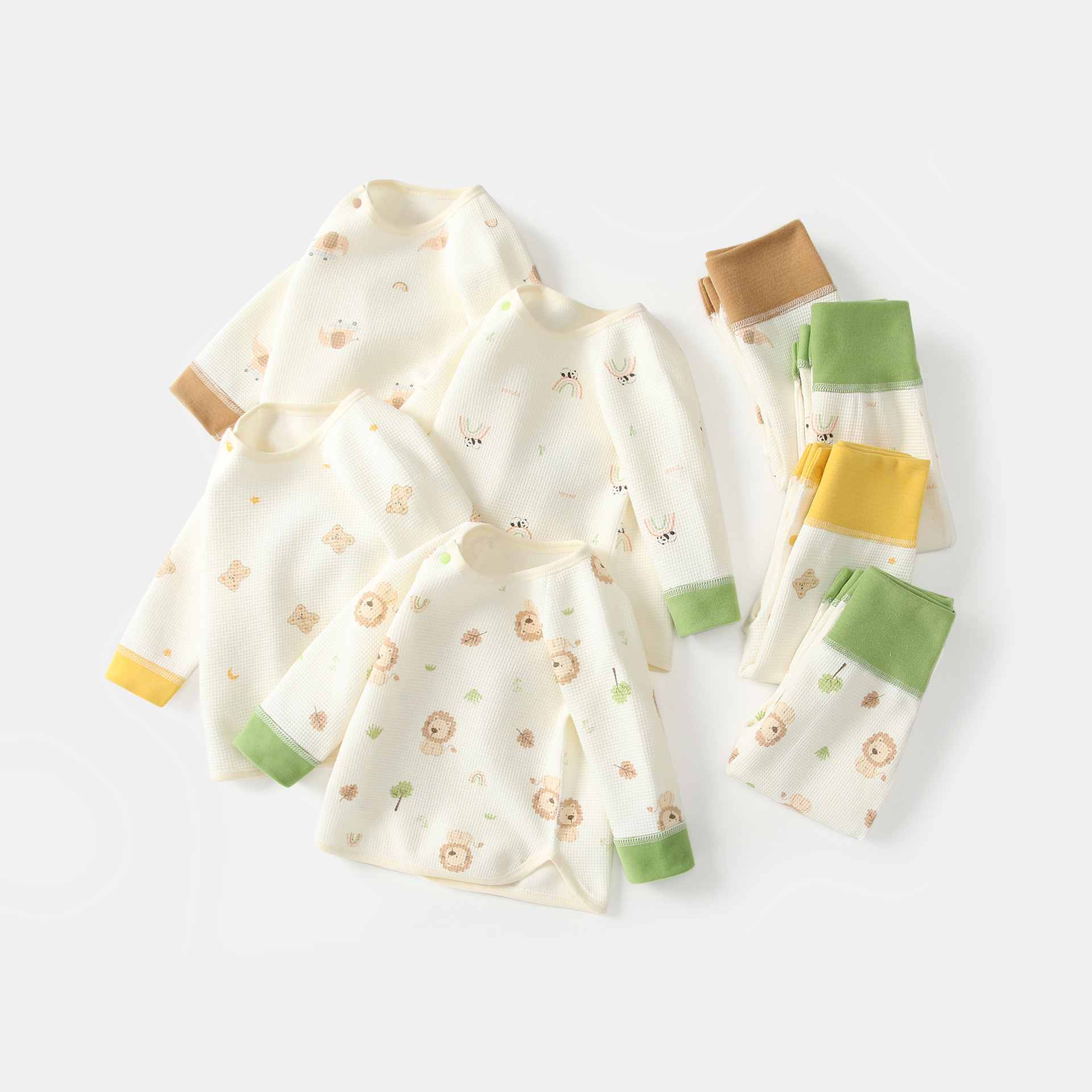 宝宝秋衣秋裤套装纯棉婴幼儿女童高腰护肚婴儿保暖内衣服分体春秋