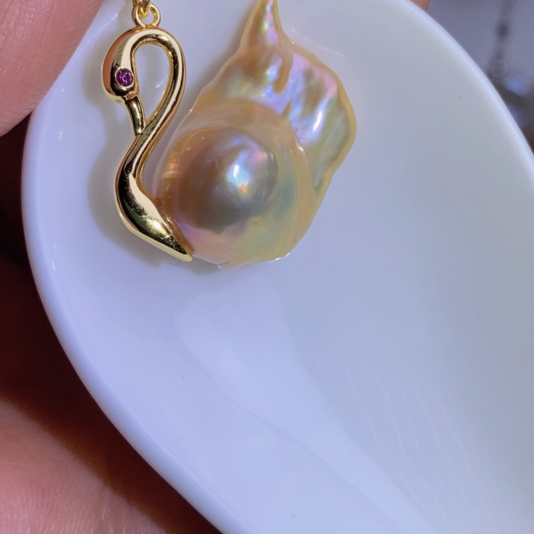 银S925镶嵌天然淡水珍珠淡水珍珠