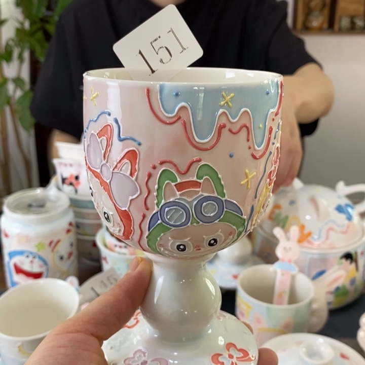 瓷片景德镇釉下彩手绘